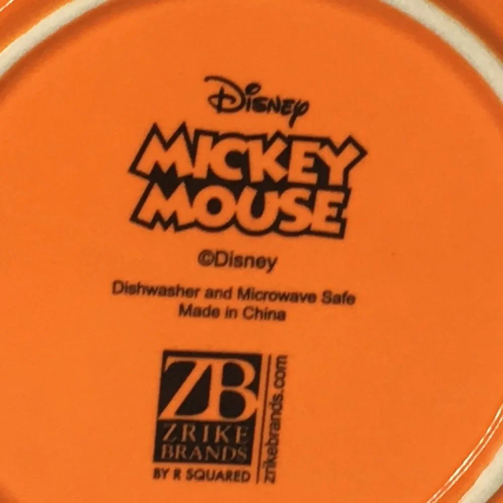 x6 Zrike DISNEY Halloween MICKEY MOUSE Orange Spiderweb Plate Set Appetizer NEW